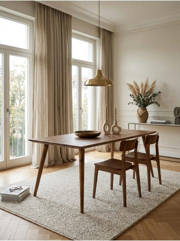 KADIMA DESIGN Massivholz Esstisch im Retro Landhausstil, handgefertigt, Sheesham-Holz