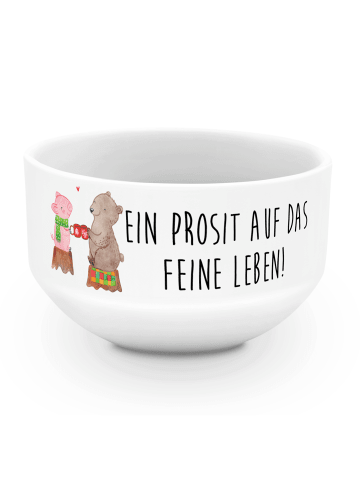 Mr. & Mrs. Panda Müslischale Glühschwein Sause mit Spruch in Weiß