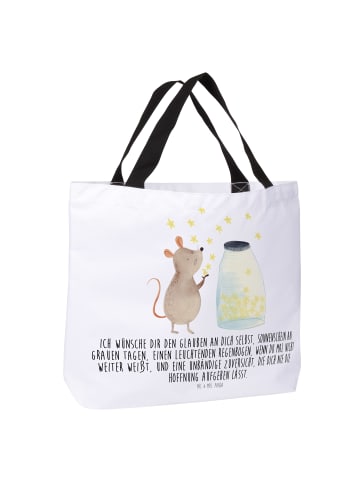 Mr. & Mrs. Panda Tasche Maus Sterne mit Spruch in Weiß