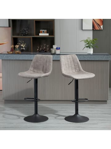 HOMCOM Barhocker-46,5L x 43B x 89-110H cm-Grau