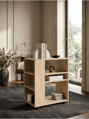 KADIMA DESIGN Regal BRENTA: Elegantes Multifunktionsmöbel, Rollen, viel Stauraum in Beige