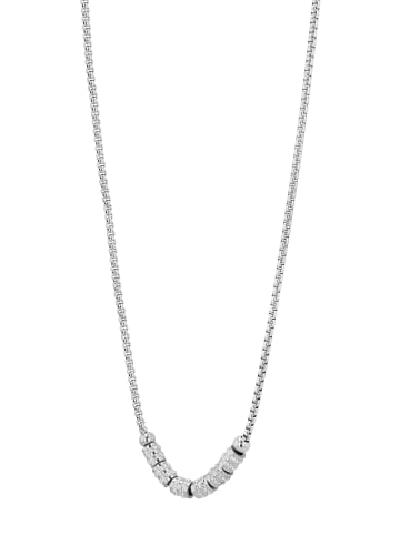 Adeliás Damen Halskette – Venezianerkette aus Edelstahl mit Perle 45 cm in silber