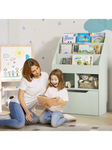 HOMCOM Kinder Bücherregal Hellgrün