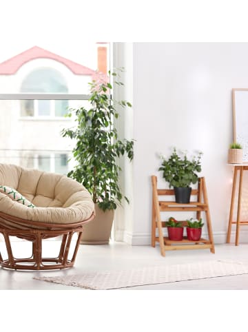 relaxdays Blumentreppe in Braun - (B)41 x (H)51 x (T)25 cm