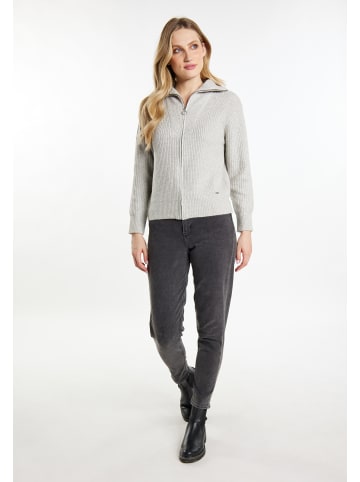 DreiMaster Damen Strickjacke in Grau Melange