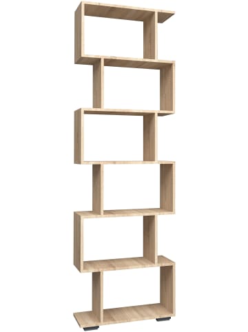 VCM Holz Raumteiler Stand Regal Deko Bücher Palusa L in Sonoma-Eiche