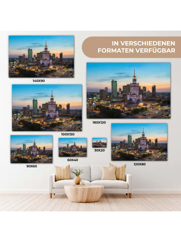 MuchoWow Leinwand Bilder Erleuchtete Stadt