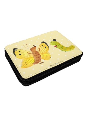 Mr. & Mrs. Panda Federmappe Raupe Schmetterling ohne Spruch in Gelb Pastell