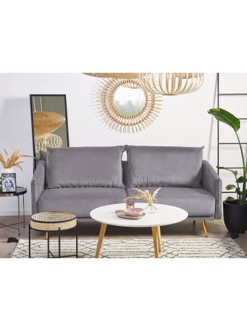 Beliani 3-Sitzer Sofa MAURA in Grau/Gold - (W) 185 x (H) 83 x (L) 78 cm