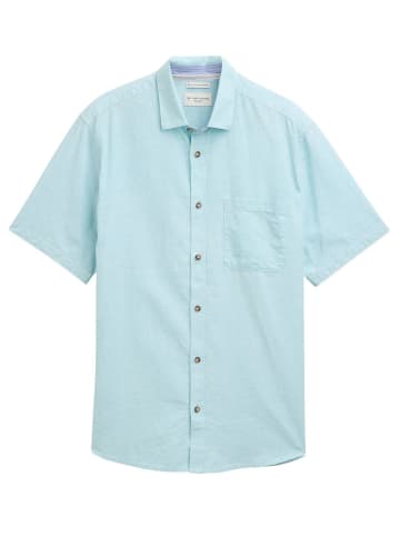 Tom Tailor Hemd COTTON LINEN SHIRT in Türkis