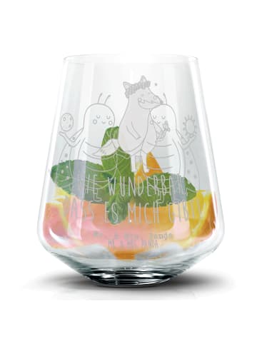 Mr. & Mrs. Panda Blümchentail Glas Sternzeichen Zwilling ohne Spruch in Transparent