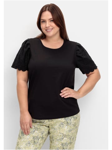 sheego Shirt in schwarz