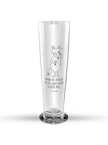Mr. & Mrs. Panda Bierglas Fuchs Lord mit Spruch in Transparent