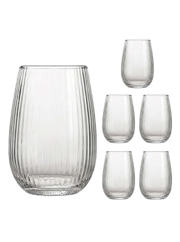 relaxdays 6 x Trinkgläser in Transparent - 400 ml