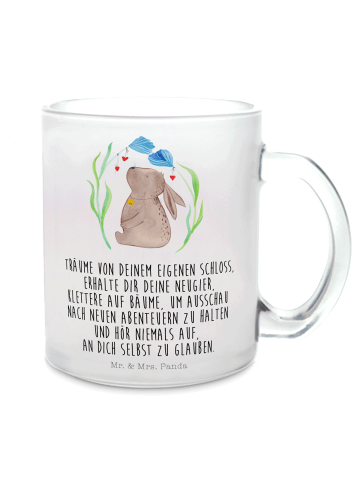 Mr. & Mrs. Panda Tee Tasse Hase Blume mit Spruch in Transparent