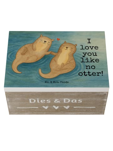 Mr. & Mrs. Panda Schatulle Otter Hände halten Design mit Spruch in Weiß