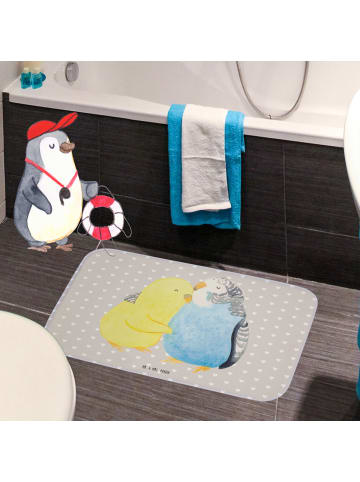 Mr. & Mrs. Panda Badematte Wellensittich Liebe ohne Spruch in Grau Pastell