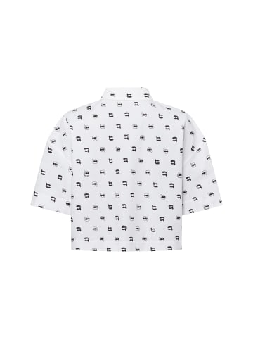 Karl Lagerfeld Bluse Ikon AOP in weiß schwarz