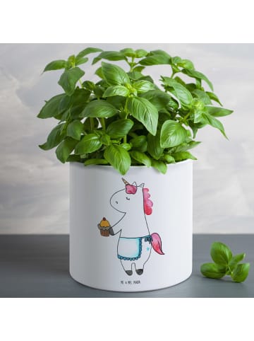 Mr. & Mrs. Panda Blumenübertopf Einhorn Muffin ohne Spruch in Weiß