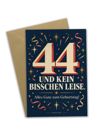 Geburtstagskarte 44. Geburtstag Zahl elegant De... in Weiß