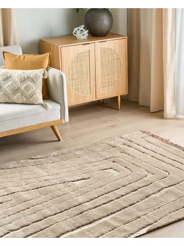 Beliani Geflochtener Teppich SAZOO in Beige - (W) 200 x (L) 300 cm