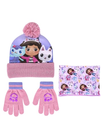 Cerda 3-tlg. Winter Mütze Set: Gabby´s Dollhouse in Lila