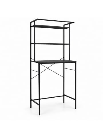 relaxdays Waschmaschinenschrank in Schwarz - (B)66 x (H)161 x (T)40 cm