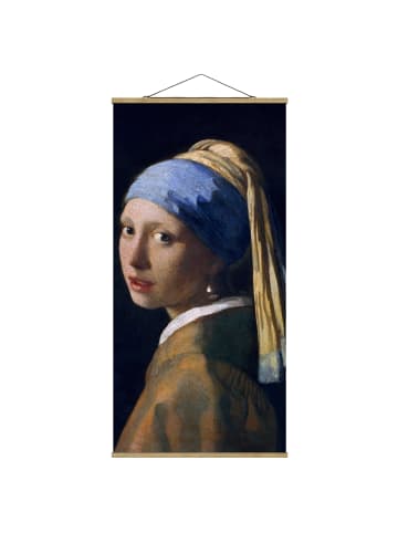 WALLART Stoffbild - Jan Vermeer - Das Mädchen mit Perlenohrgehänge in Blau