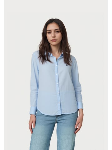 U.S. Polo Assn. Bluse 'Leinen-Shirt' in hellblau