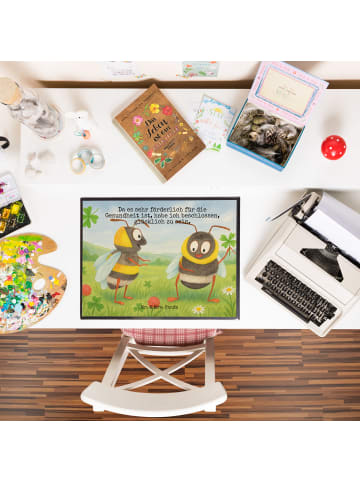 Mr. & Mrs. Panda schreibauflage Hummeln Kleeblatt Design mit Spruch in Weiß