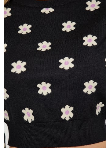 Swirly Damen Pullover in SCHWARZ CREME LILA