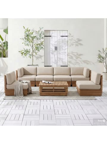 home24 Loungetisch Quenda in Akazie Braun