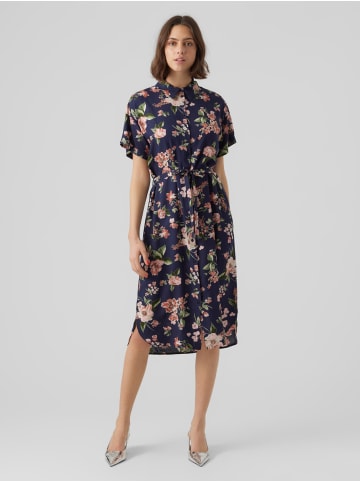 Vero Moda Leichtes Kurzärmliges Basic Midi Kleid VMBUMPY in Navy