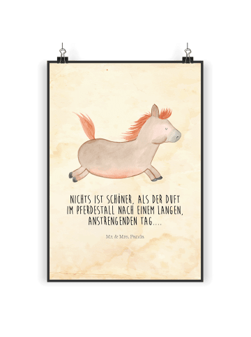 Mr. & Mrs. Panda Art Print Pferd Springen mit Spruch in Vintage