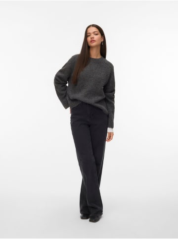 Vero Moda Strickpullover in Dark Grey Melange