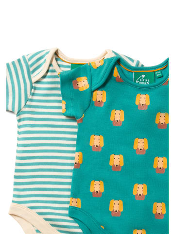 Little Green Radicals Organic Baby Bodysuit Set 2 Pack in Green