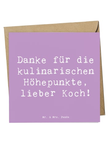 Mr. & Mrs. Panda Doppelkarte Spruch Koch Dankeschön mit Spruch in Lavendeltraum