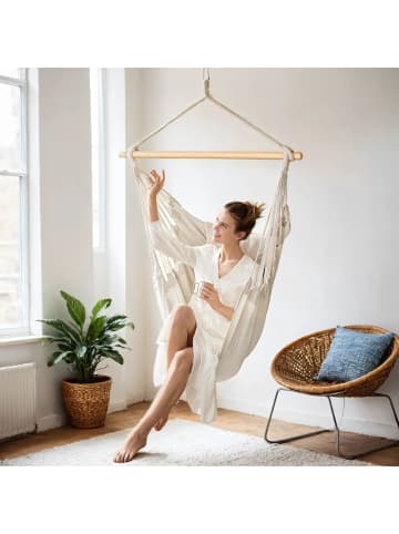 SONGMICS Hängesessel Sognia in Weiß - (B)125 x (H)135 x (T)148 cm