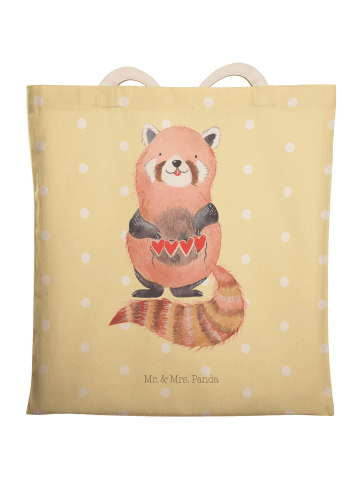 Mr. & Mrs. Panda Einkaufstasche Roter Panda ohne Spruch in Gelb Pastell