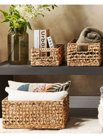 Beliani 3er-Set Bad-Kleinaufbewahrung MINNOW in Braun