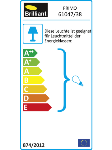 Brilliant Lampe Primo Tischleuchte pfirsich | 1x D45, E14, 40W, geeignet für Tro