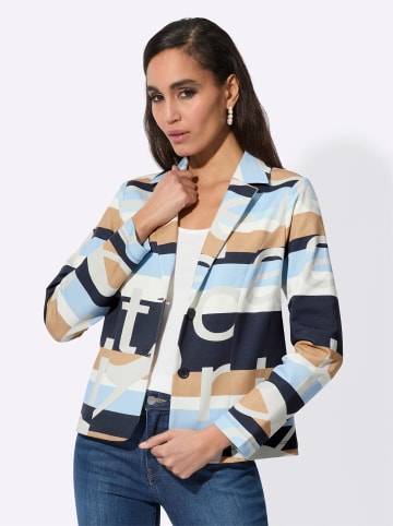 creation L Jersey-Blazer in marine-ecru-bedruckt