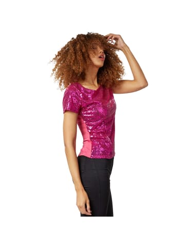 tectake Damen-Shirt mit kurzen Ärmeln und Rundhalsausschnitt, pink