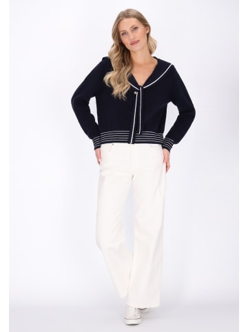 DreiMaster Women Cardigan in navy offwhite