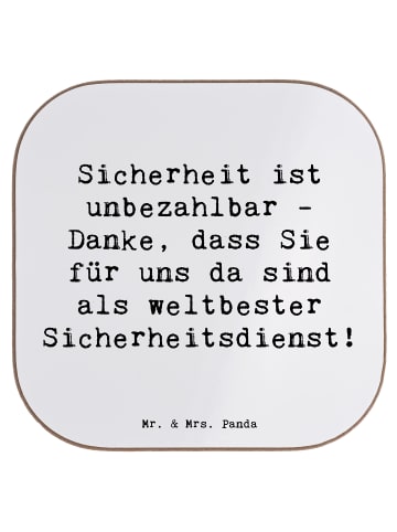 Mr. & Mrs. Panda Bierdeckel Spruch Weltbester Sicherheitsdienst ... in Weiß