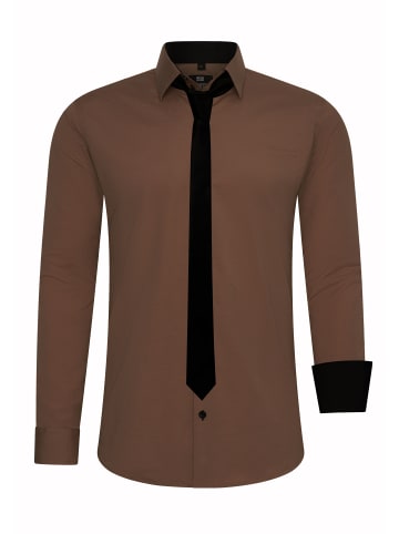 Rusty Neal Hemd mit Krawatte in Braun