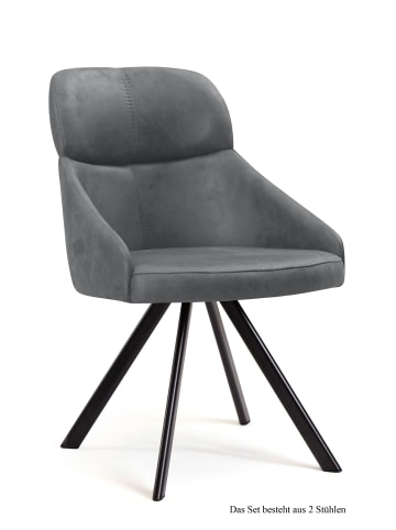 58 aufm Kessel ESSZIMMERSTUHL (2er-Set) Denni 52x82x63 Schwarz/Grau