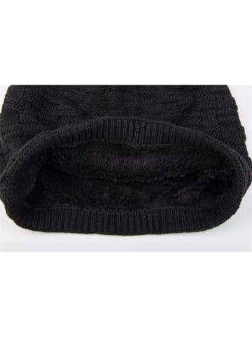 styleBREAKER Feinstrick Beanie Mütze in Schwarz
