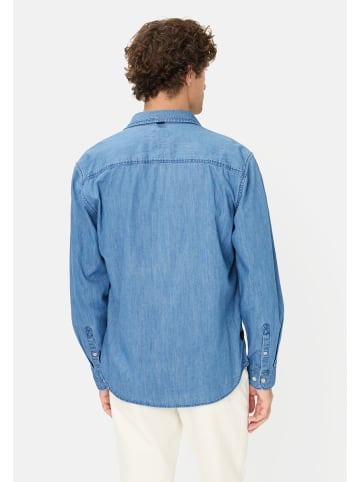 Camel Active Langarmhemd in Jeans Optik in Stromy Blue