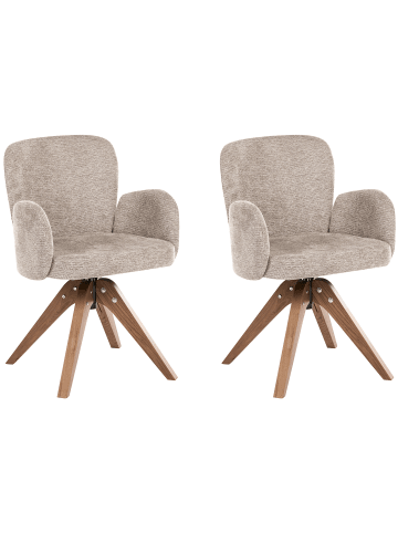 Beliani 2er-Set Esszimmerstuhl JEAN in Beige/Braun